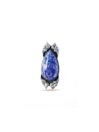 Natural Charoite Gemstone Ring By Harshita Jewellery