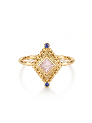 BEAUTIFUL GEMSTONE RING, 925 STEALING SILVER RING PLATED WITH 2 MICRON 18KT GOLD