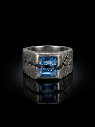 London Blue Topaz Men's Ring By Harshita Jewellery