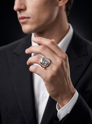 Blue Topaz Men's Ring By Harshita Jewellery