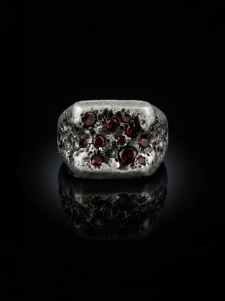 Red Garnet Men's Ring By Harshita Jewellery