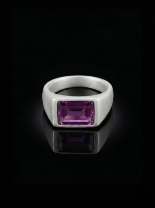 Amethyst Gemstone Men's Ring By Harshita Jewellery