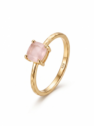 NATURAL ROSE QUARTZ RING GEMSTONE 925 STEALING SILVER RING, DECORATED WITH DEDICATED WOMEN JEWELRY