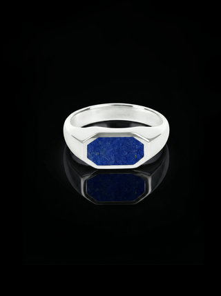 Blue Lapis Lazuli Gemstone Men's Ring By Harshita Jewellery