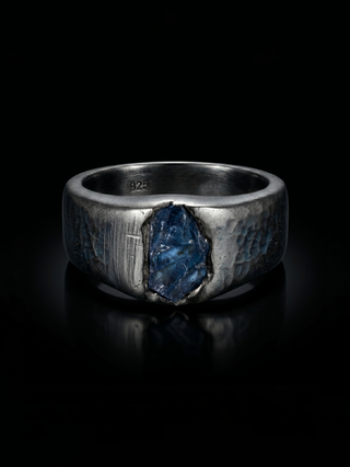 Rough Labradorite Men's Ring By Harshita Jewellery