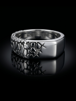 Vintage Brutalist Broken Men's Ring By Harshita Jewellery