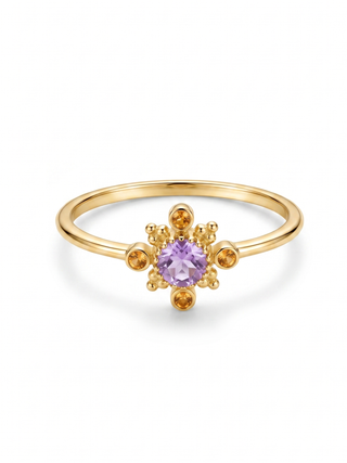 BEAUTIFUL AMETHYST OR RED GARNET GEMSTONE, 925 STERLING SILVER, DECORATED WITH DEDICATED WOMEN JEWELRY