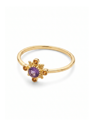 BEAUTIFUL AMETHYST OR RED GARNET GEMSTONE, 925 STERLING SILVER, DECORATED WITH DEDICATED WOMEN JEWELRY