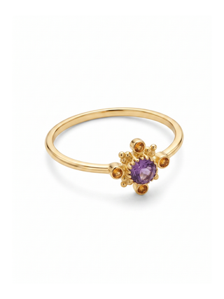 BEAUTIFUL AMETHYST OR RED GARNET GEMSTONE, 925 STERLING SILVER, DECORATED WITH DEDICATED WOMEN JEWELRY