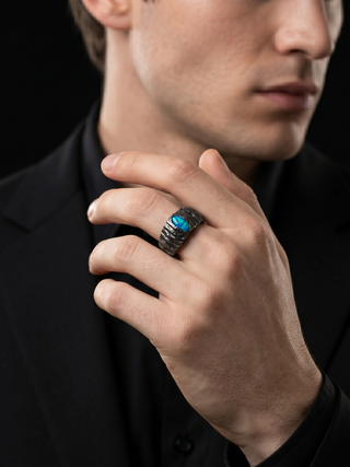Labradorite Men's Ring By Harshita Jewellery