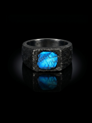 Labradorite Gemstone Men's Ring By Harshita Jewellery