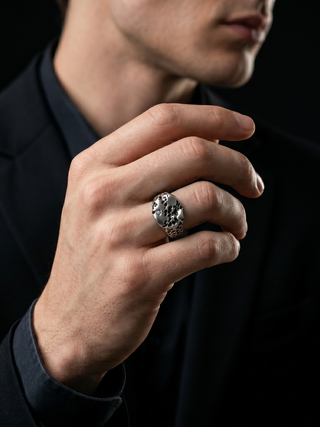 100% Natural Black Onyx Men's Ring By Harshita Jewellery