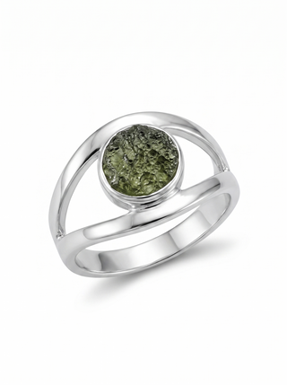 Moldavite Ring,925 Solid Sterling Silver Ring, Raw Stone Moldavite, Genuine Czech Republic Moldavite Gemstone Ring, Gift For Mom