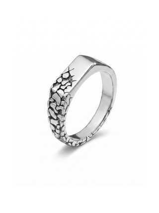 Vintage Brutalist Broken Men's Ring By Harshita Jewellery
