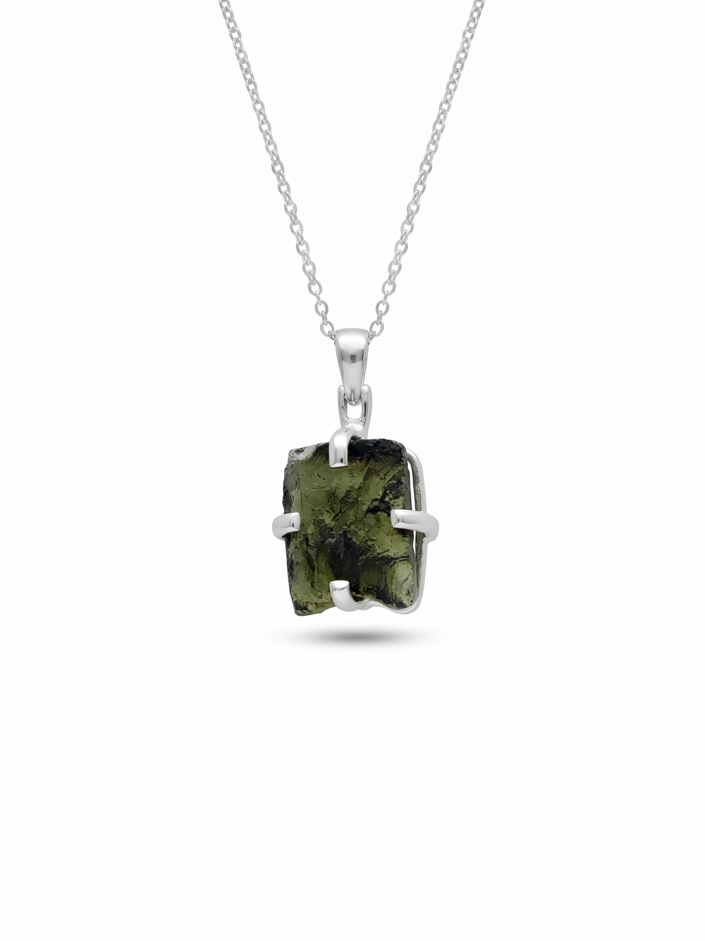 Certified Rough Moldavite Pendant, 925 Solid Sterling Silver Handmade Designer Pendant, 100% Natural Moldavite Gemstone Pendant Gift For Her