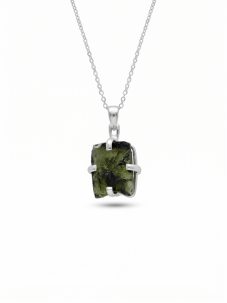 Certified Rough Moldavite Pendant, 925 Solid Sterling Silver Handmade Designer Pendant, 100% Natural Moldavite Gemstone Pendant Gift For Her