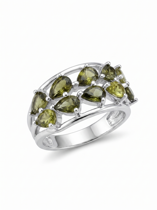 Moldavite Ring,925 Solid Sterling Silver Ring, Raw Stone Moldavite, Genuine Czech Republic Moldavite Gemstone Ring, Gift For Mom