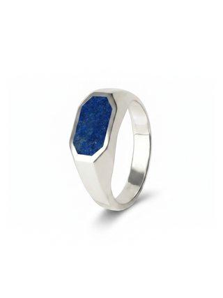 Blue Lapis Lazuli Gemstone Men's Ring By Harshita Jewellery