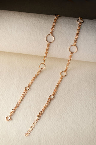 Circles With Circles Rose Gold Plated Anklet By Harshita Jewellery