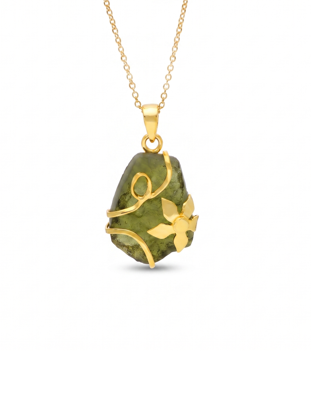 Genuine Moldavite Rough Pendant 100% Natural Gemstone From Czech Republic 14k gold filled in 925 Sterling Silver Handmade Designer Jewelry