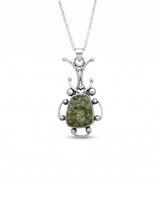 Moldavite pendant, genuine gemstone pendant, sterling silver handmade pendant, 100% genuine certified gemstone