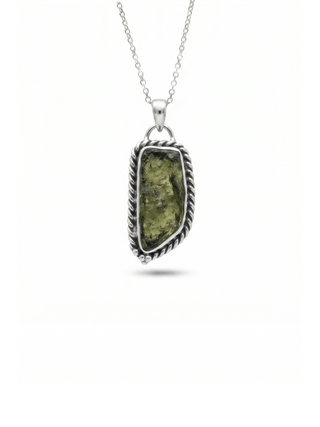 Moldavite Handmade Pendant, 100% Natural With Certified Gemstone, 925 Sterling Silver Pendant, Authentic Moldavite Pendant