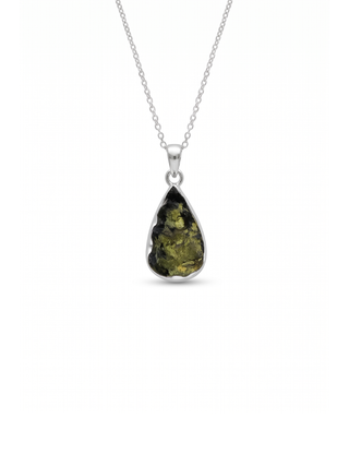 Certified Rough Moldavite Pendant, 925 Solid Sterling Silver Handmade Designer Pendant, 100% Natural Moldavite Gemstone Pendant Gift For Her