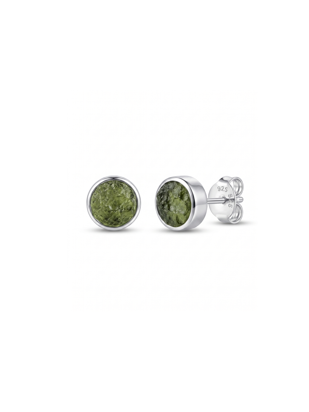 Raw Moldavite Gemstone Handmade 925 Sterling Silver Czech Moldavite Earring