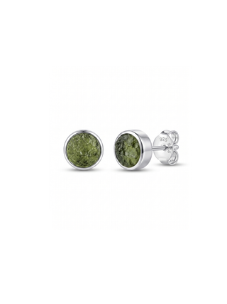 Raw Moldavite Gemstone Handmade 925 Sterling Silver Czech Moldavite Earring