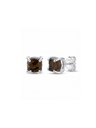 Crezh Moldavite Natural Gemstone 925 Sterling Silver Handmade Stud Earring