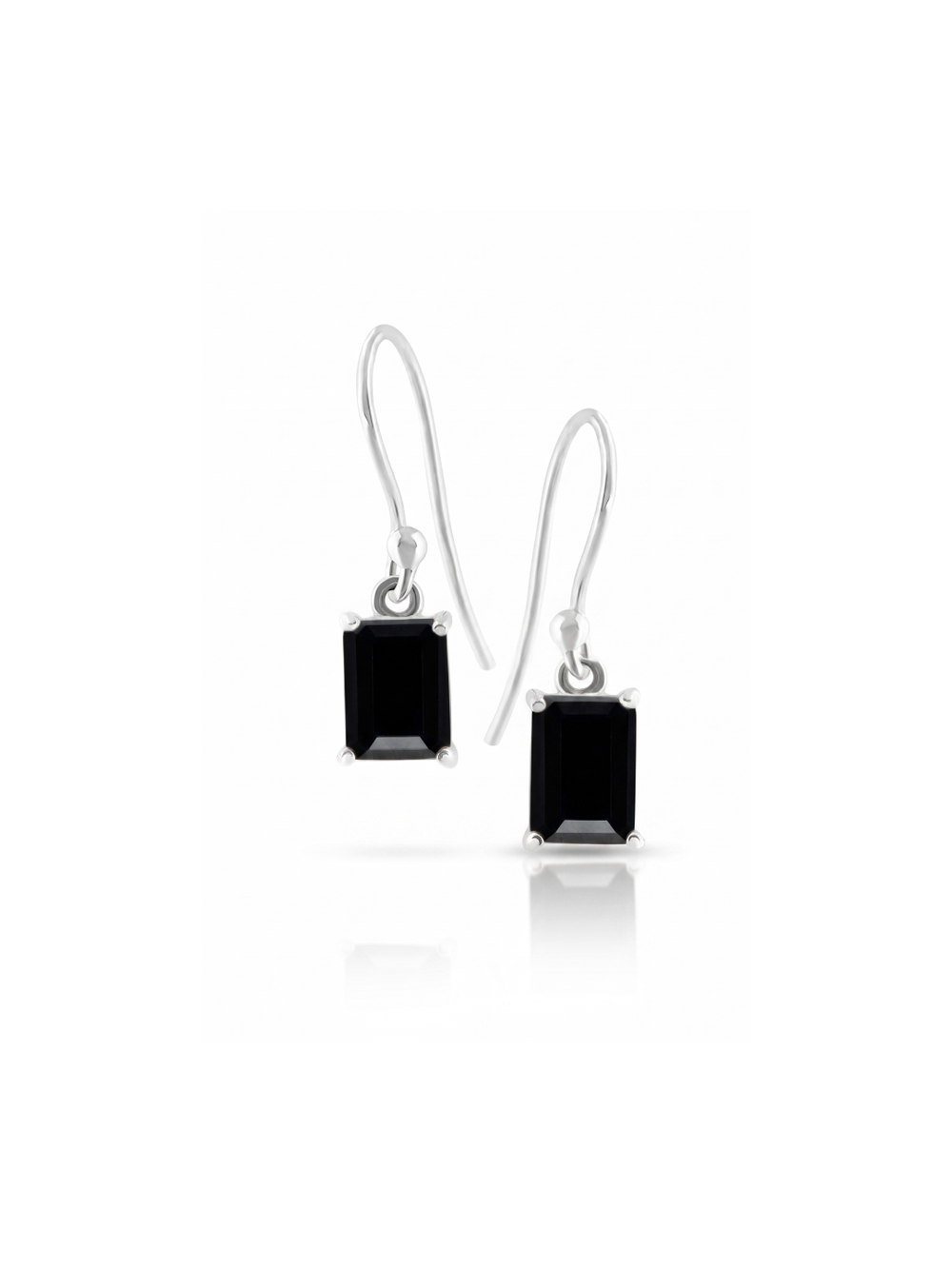 Black Onyx 925 Sterling Silver Octagon Shape Rose Cut Handmade Girls Dangle Earrings By Harshita Jewellery