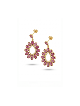 Multi Tourmaline GOLD PLATED EARRING BEST FOR WOMEN'S AND GIRLS By Harshita Jewellery