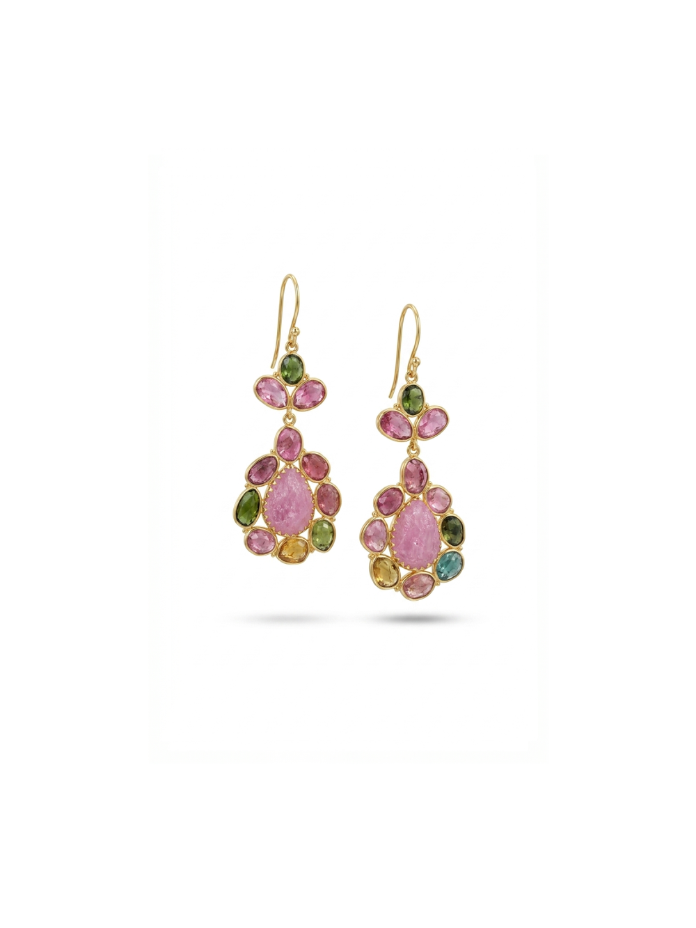 Multi Tourmaline GOLD PLATED EARRING BEST FOR WOMEN'S AND GIRLS By Harshita Jewellery