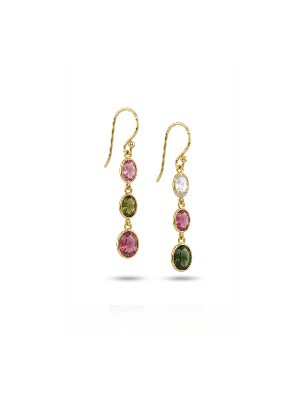 Multi Tourmaline GOLD PLATED EARRING BEST FOR WOMEN'S AND GIRLS By Harshita Jewellery