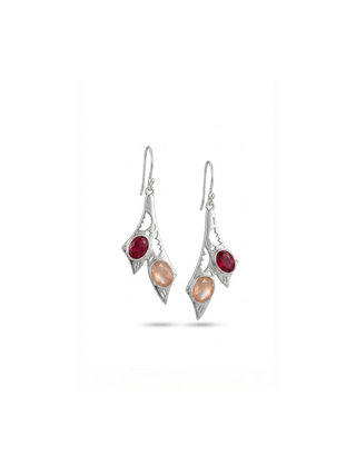 Ruby & Sunstone Gemstone Earring By Harshita Jewellery