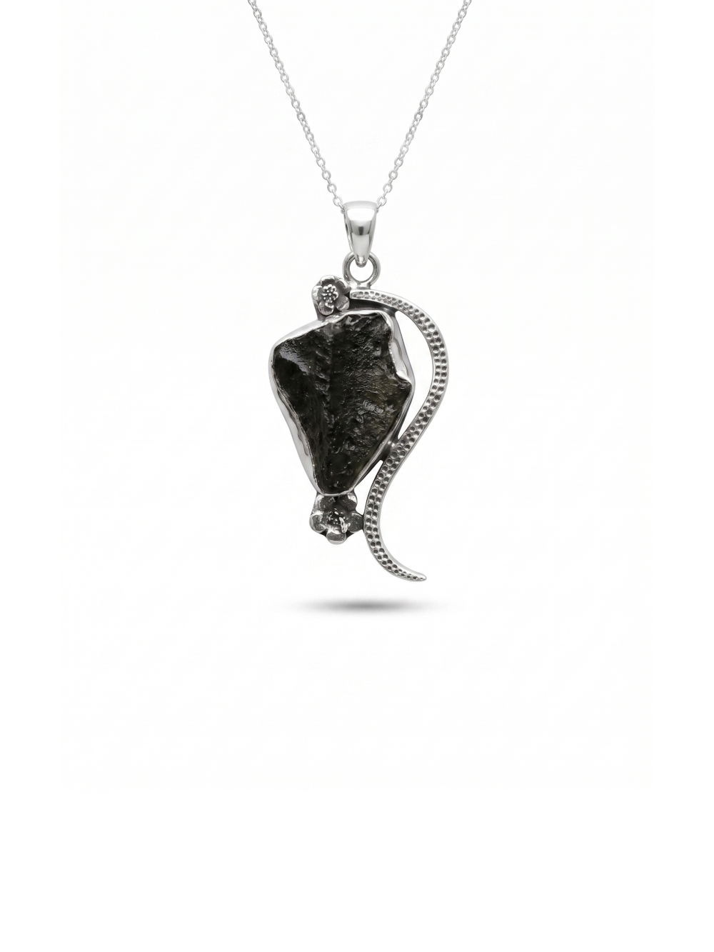 Certified Rough Moldavite Pendant, 925 Solid Sterling Silver Handmade Designer Pendant, 100% Natural Moldavite Gemstone Pendant Gift For Her