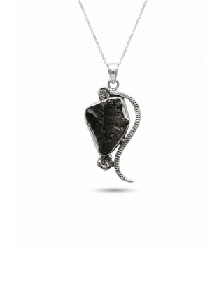 Certified Rough Moldavite Pendant, 925 Solid Sterling Silver Handmade Designer Pendant, 100% Natural Moldavite Gemstone Pendant Gift For Her
