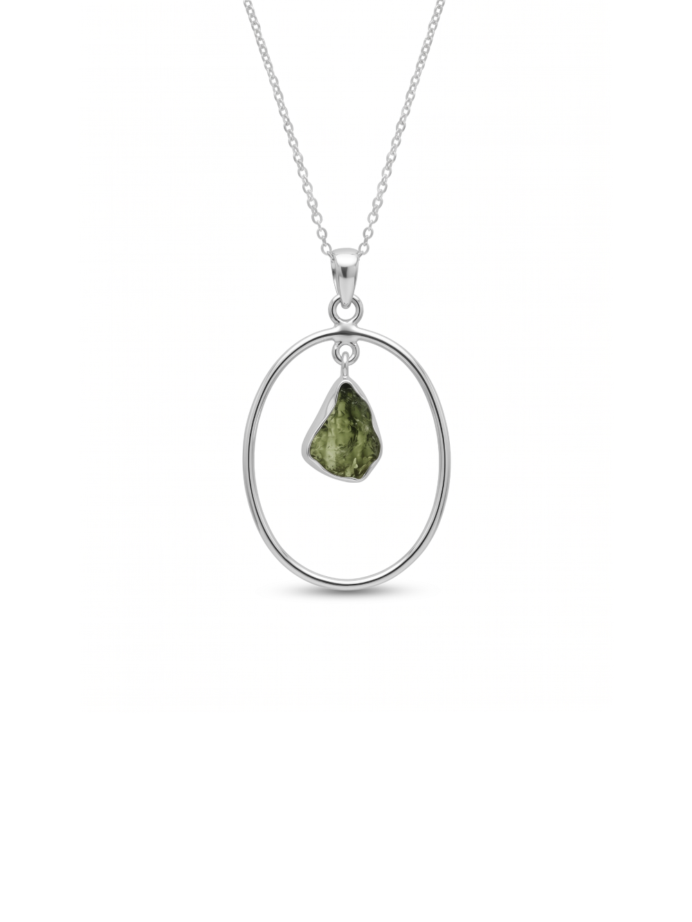 Authentic Raw Moldavite Pendant For Girls 925 Sterling Silver Jewelry