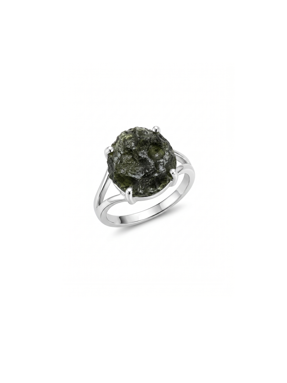 Natural Raw Moldavite Ring, 925 Solid Sterling Silver Czech Republic Raw Gemstone Handmade Jewelry Ring Gift For Her