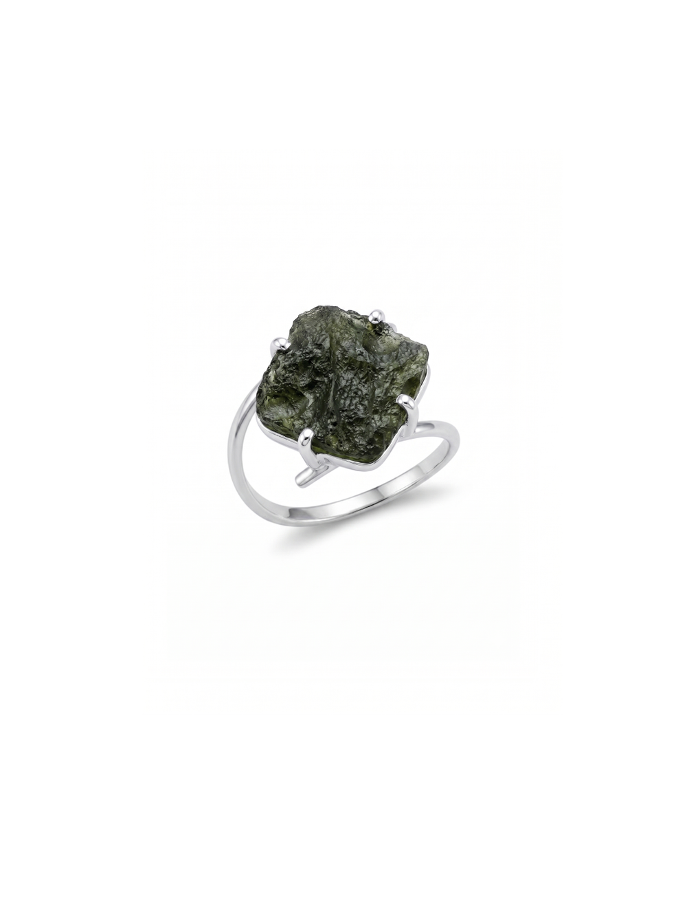 Moldavite Ring Natural Gemstone Ring, 925 Solid Silver Starling Handmade Jewelry, Gift for Her, Everyday Jewelry, Gift For Mom