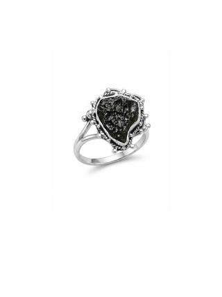 Moldavite Ring,925 Solid Sterling Silver Ring, Raw Stone Moldavite, Genuine Czech Republic Moldavite Gemstone Ring, Gift For Mom