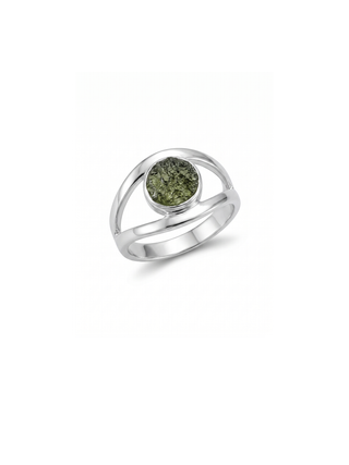 Moldavite Ring,925 Solid Sterling Silver Ring, Raw Stone Moldavite, Genuine Czech Republic Moldavite Gemstone Ring, Gift For Mom