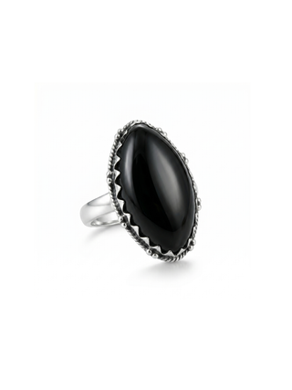 Natural Black Onyx Ring By Harshita Jewellery