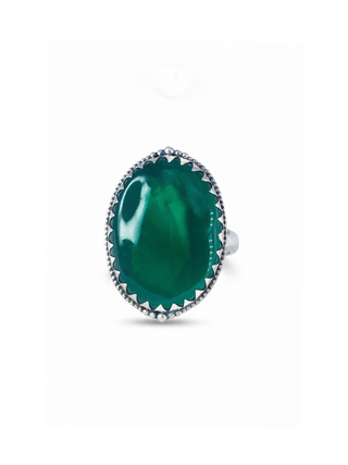 Natural Green Onyx Ring By Harshita Jewellery