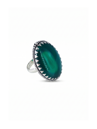 Natural Green Onyx Ring By Harshita Jewellery