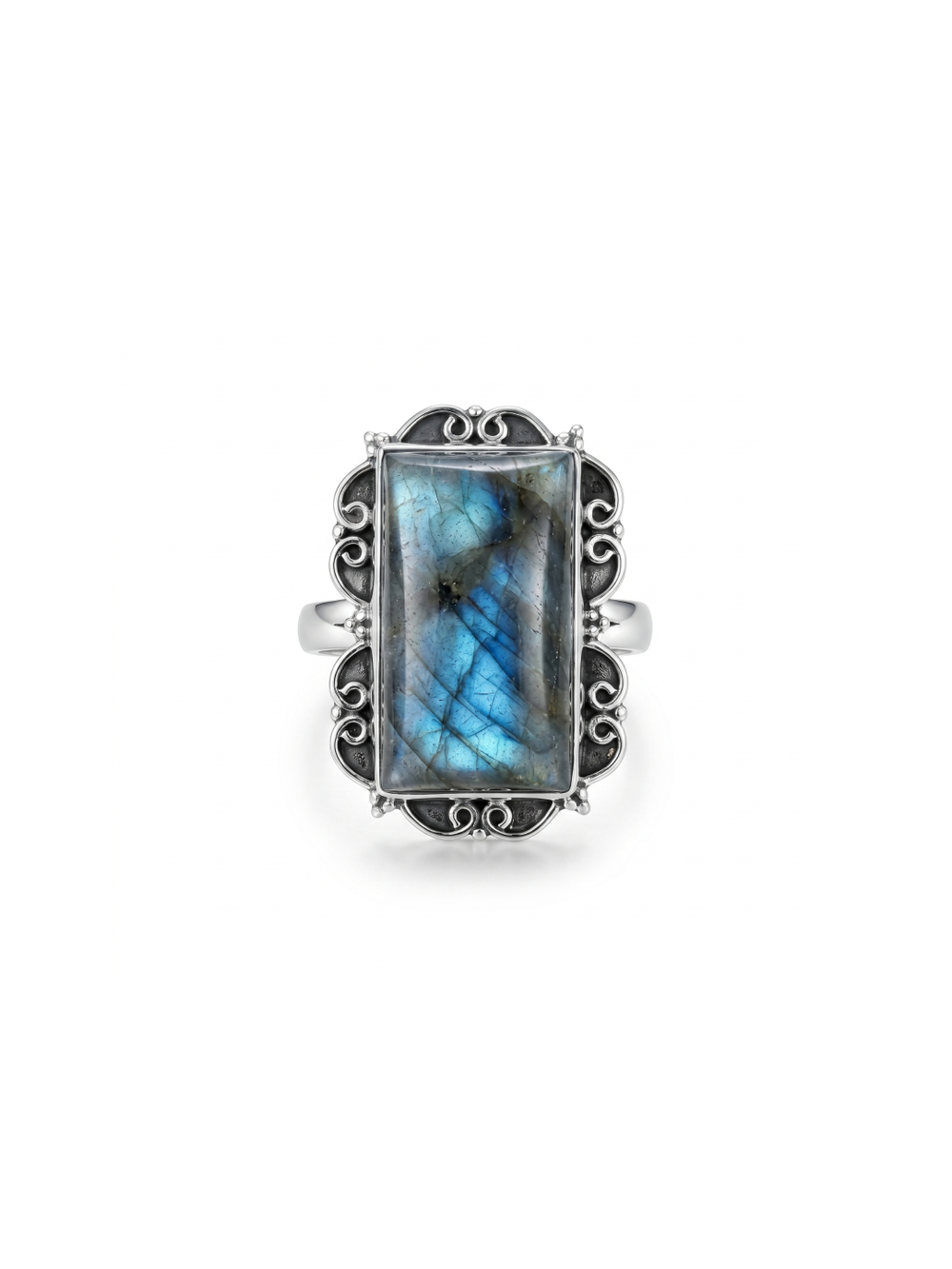 Natural Labradorite Ring By Harshita Jewellery