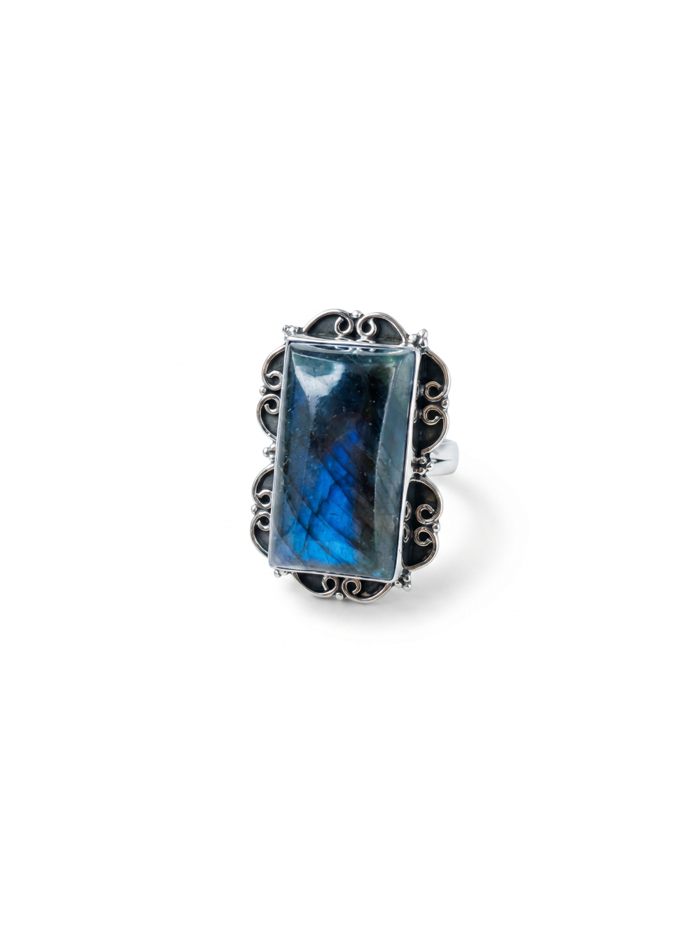 Natural Labradorite Ring By Harshita Jewellery