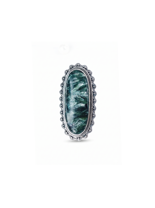Natural Seraphinite Ring By Harshita Jewellery