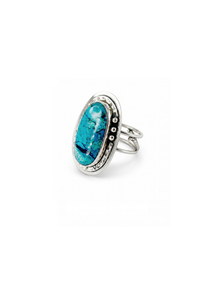 Natural Shattuckite Gemstone Ring By Harshita Jewellery