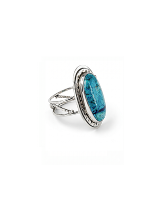 Natural Shattuckite Gemstone Ring By Harshita Jewellery